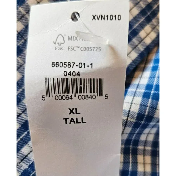Banana Republic Men Size XLT Slim Fit Plaid Non-Iron Cotton Button Up Shirt NWT - Picture 8 of 10